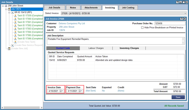 Invoice Dates